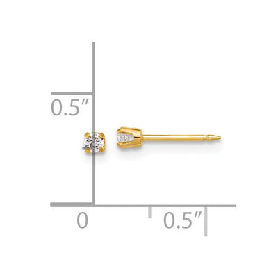 Inverness 14K Polished . Lab Grown Diamond Short Post Piercing Earrings