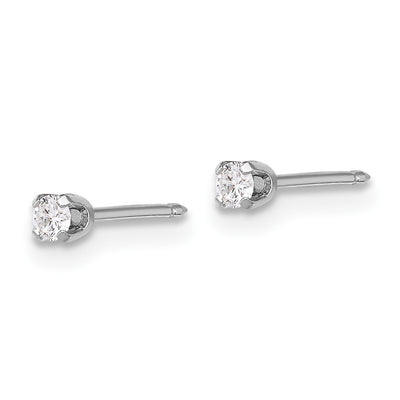 Inverness 14K White Gold . Lab Grown Diamond Stud Post Piercing Earrings