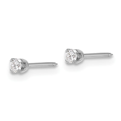 Inverness 14K White Gold . Lab Grown Diamond Short Post Piercing Earrings