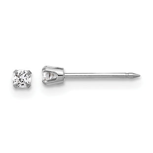14k White Gold Earrings Style 1013E/1-SP - Classique Jewelry Inc.