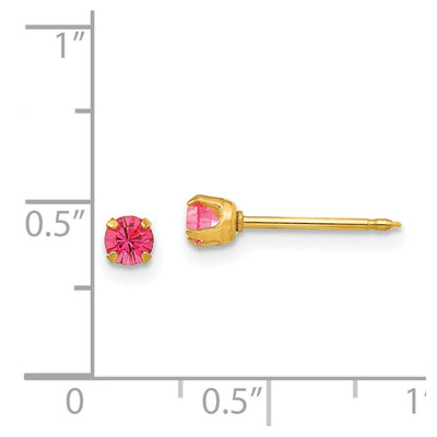 Inverness 14K October Crystal Birthstone Post Earrings