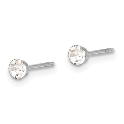 Inverness 14K White Gold Crystal Post Earrings