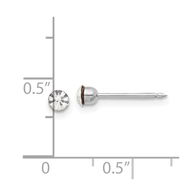 Inverness 14K White Gold Crystal Post Earrings