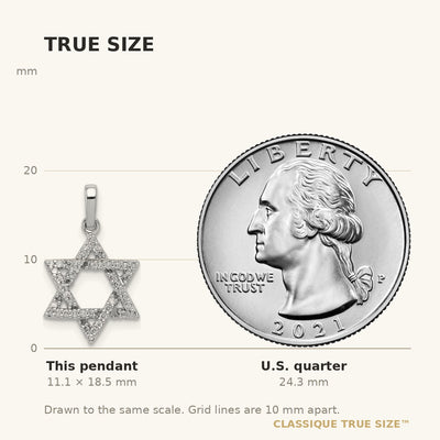 14K White Gold Diamond Star of David Pendant