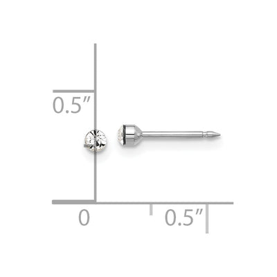 Inverness 14K White Gold Polished Crystal Post Earrings