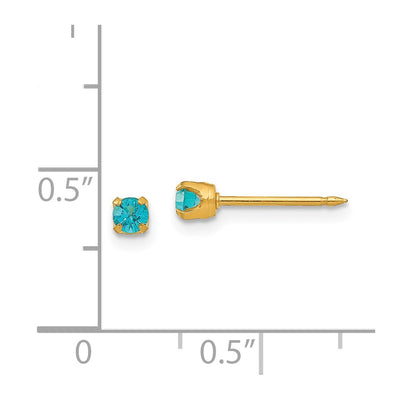 Inverness 14K December Crystal Birthstone Post Earrings