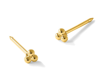 Inverness 14k Polished Triple Ball Post Piercing Earrings