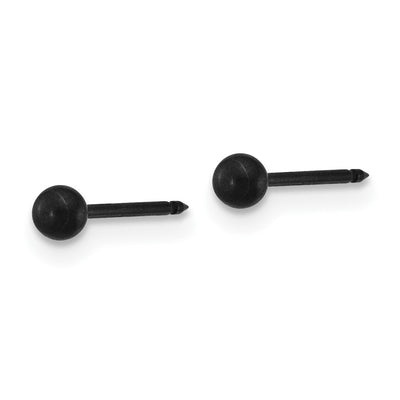 Inverness Stainless Steel Oxidized Ball Piercing Earrings