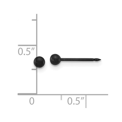 Inverness Stainless Steel Oxidized Ball Piercing Earrings