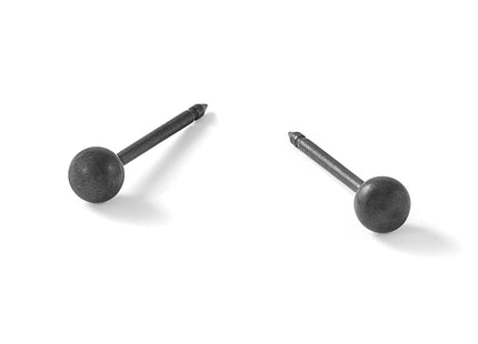 Inverness Stainless Steel Oxidized Ball Piercing Earrings