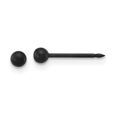 Inverness Stainless Steel Oxidized Ball Piercing Earrings