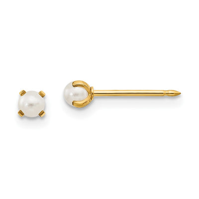 Inverness 14K Simulated Pearl Post Earrings