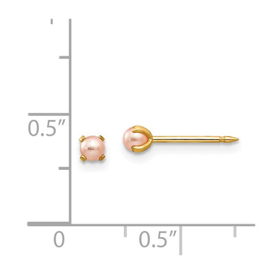 Inverness 14K Pink Simulated Pearl Post Earrings