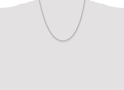14K White Gold Carded . Cable Rope with Spring Ring Clasp Chain (Style 10RW-20)