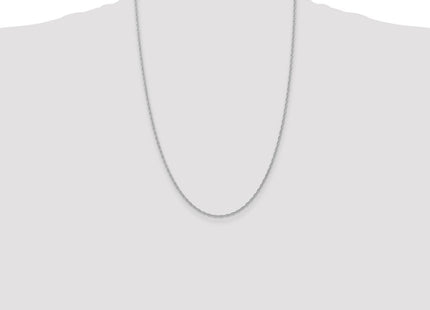 14K White Gold Carded . Cable Rope with Spring Ring Clasp Chain (Style 10RW-24)