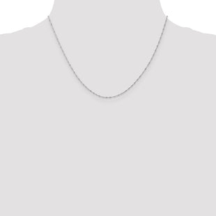 14K White Gold Carded Singapore with Spring Ring Clasp Chain (Style 10SW-18)