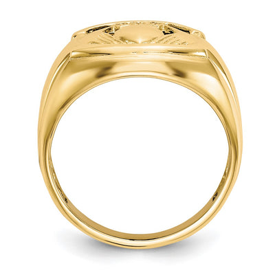 14K Men's Diamond and Black Onyx Claddagh Ring
