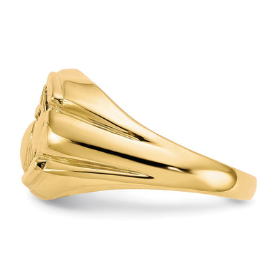 14K Men's Diamond and Black Onyx Claddagh Ring