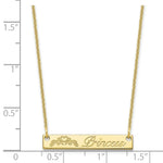 10K Yellow Gold Small Customized Bar Necklace view