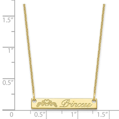 10K Yellow Gold Small Customized Bar Necklace