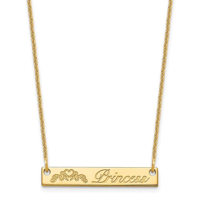 10K yellow gold bar necklace