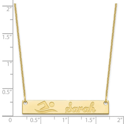 10K Yellow Gold Medium Customized Bar Necklace
