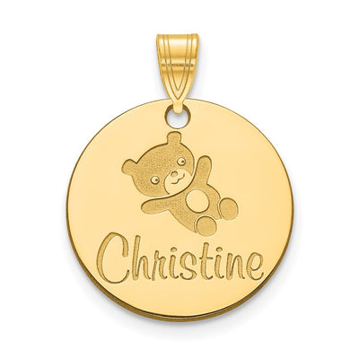 10K Yellow Small Customized Round Pendant
