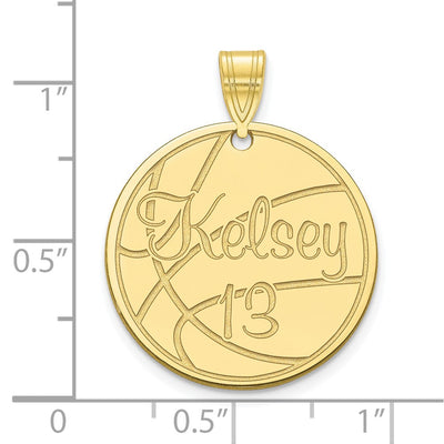 10K Yellow Gold Medium Customized Round Pendant