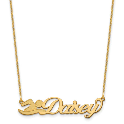 Customized Nameplate Necklace - 10K Yellow Gold