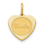 10K Small Yellow Gold Small Heart Disc Name Charm view