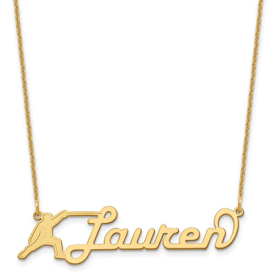 Customized Nameplate Necklace - 10K Yellow Gold