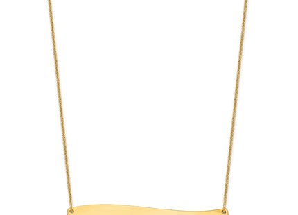 10k Yellow Gold Medium BRADLEY HAND Curved Bar Necklace (Style 10XNA1072Y)