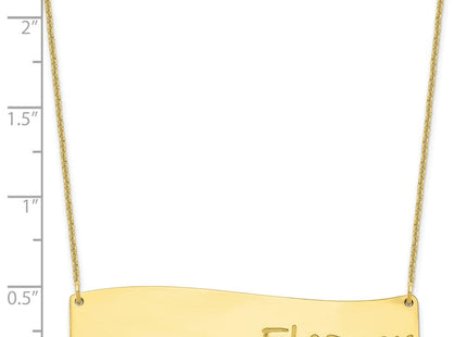 10k Yellow Gold Medium BRADLEY HAND Curved Bar Necklace (Style 10XNA1072Y)