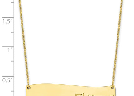 10K yellow gold bar necklace, another view