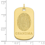 10k Yellow Gold Fingerprint Dog Tag view 2