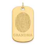 10k Yellow Gold Fingerprint Dog Tag view 1