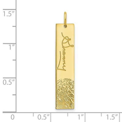 10K Yellow Gold Signature and Fingerprint Charm