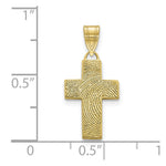 10K Yellow Gold Small Cross Fingerprint Pendant view