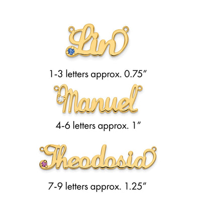 Sterling Silver/Gold-plated Birthstone Name Plate