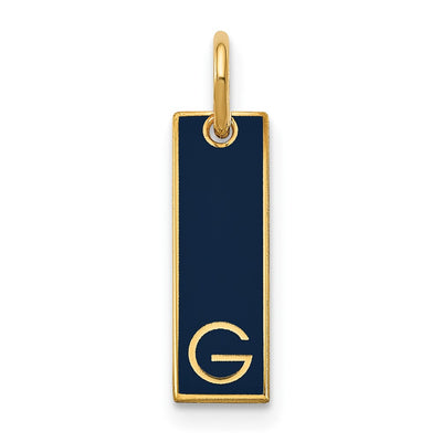 10K Yellow Gold Small Epoxy Initial Bar Charm