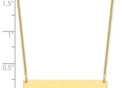 10K yellow gold bar necklace, another view