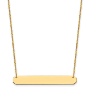 10k Yellow Gold Medium Blank Bar Necklace (Style 10XNA1203Y)