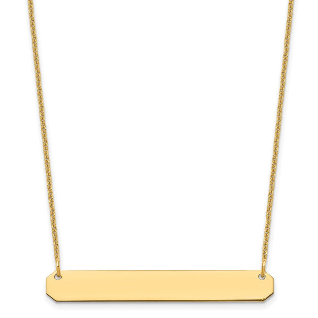 10k Yellow Gold Medium Blank Bar Necklace