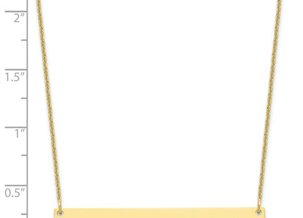 10K yellow gold bar necklace, another view