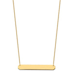 10K Yellow Gold Large Blank Bar Necklace, 18 x 52mm view