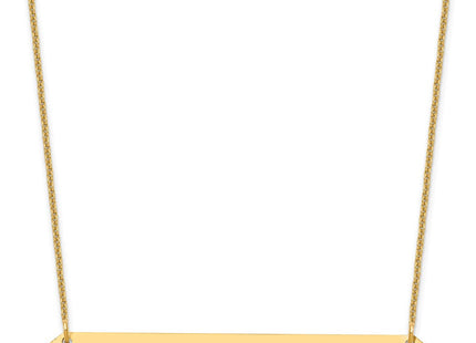 10k Yellow Gold Large Blank Bar Necklace (Style 10XNA1208Y)