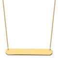 10K Yellow Gold Large Blank Bar Necklace, 18 x 52mm