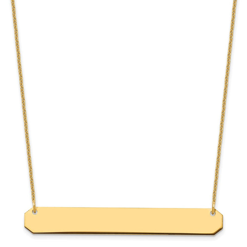 10K yellow gold bar necklace