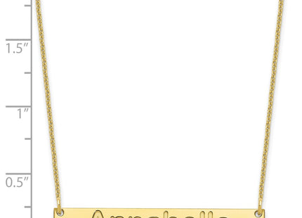 10K yellow gold bar necklace, another view