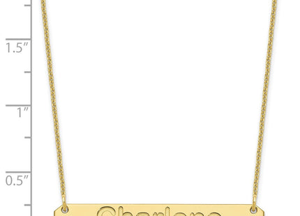 10k Yellow Gold Medium ARIAL ROUNDED Bar Necklace (Style 10XNA1237Y)
